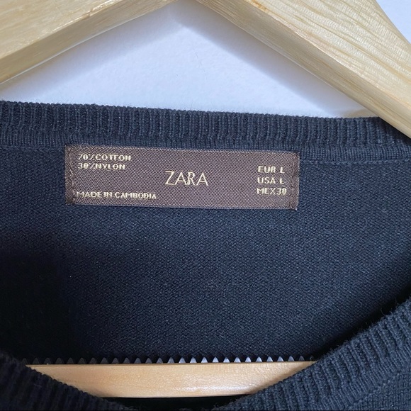 Zara Black Long Sleeve Cardigan Size L - Picture 5 of 6